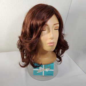 Shoulder-Length Wig with Beachy Waves in Dark Auburn Color #33 NEW WITH TAGS